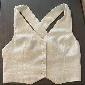 Abercrombie and fitch linen blend vest